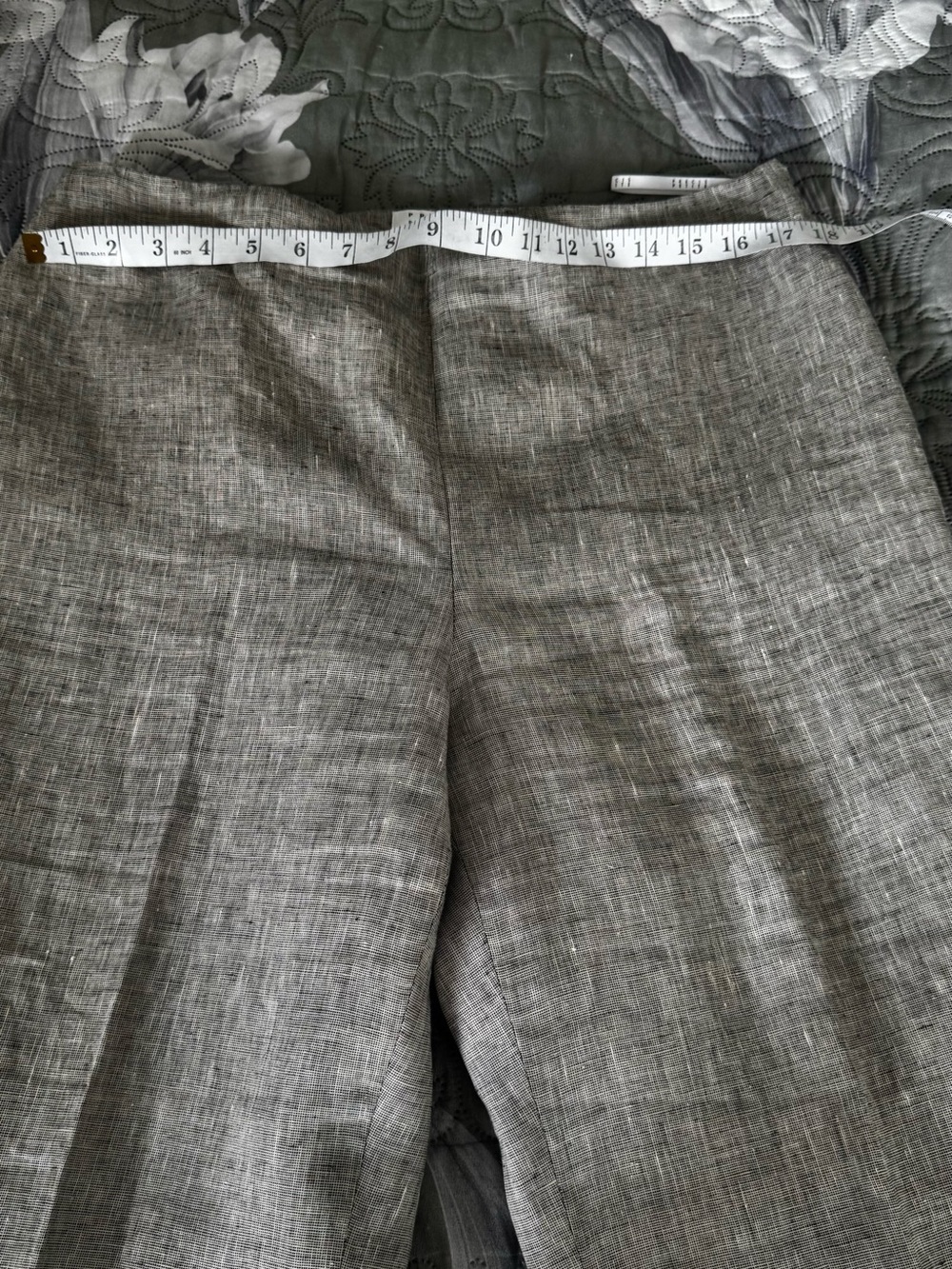Women's Straight-Leg Linen Blend Pants - Light Gray - Picture 6 of 10